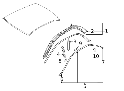 Exterior Trim - Roof for 1996 Subaru Impreza #1