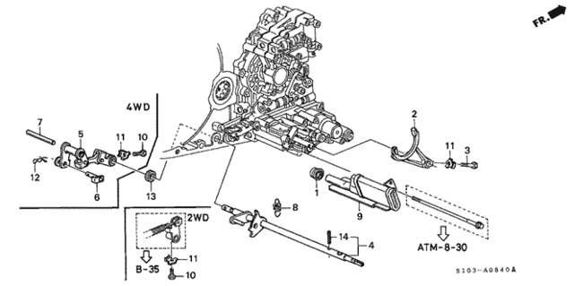 AT Shift Shaft for 1997 Honda CR-V #0