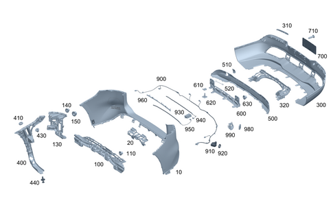 Rear Bumper for 2025 Mercedes-Benz Maybach EQS 680 SUV #0
