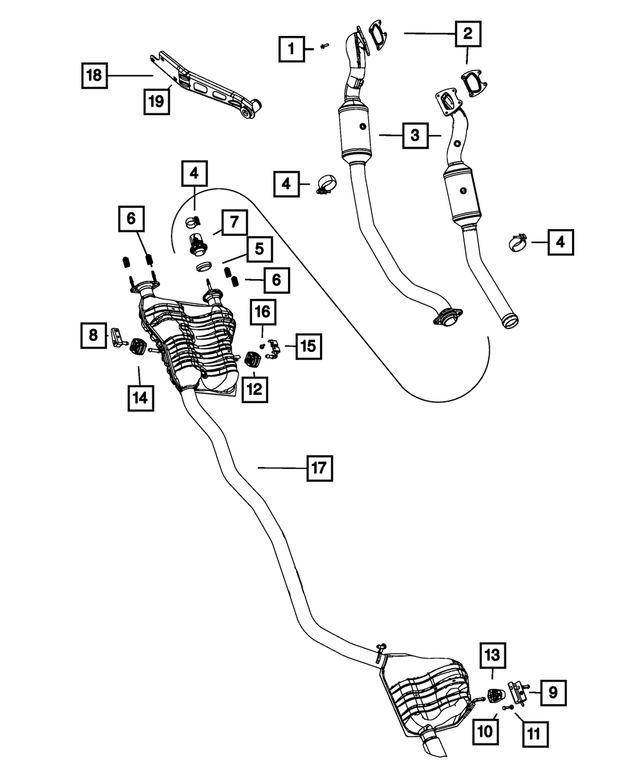 68210351AC - Exhaust: Exhaust Pipe And Converter, Right for Mopar Image image