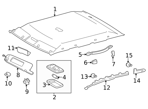 Interior Trim - Roof for 2002 Toyota Camry #1