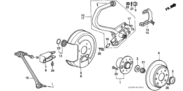 Rear Knuckle - Brake Disk for 1989 Honda Accord #0