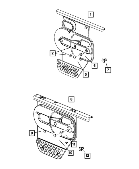 Door Trim Panels- Front and Rear for 2007 Jeep Wrangler #0