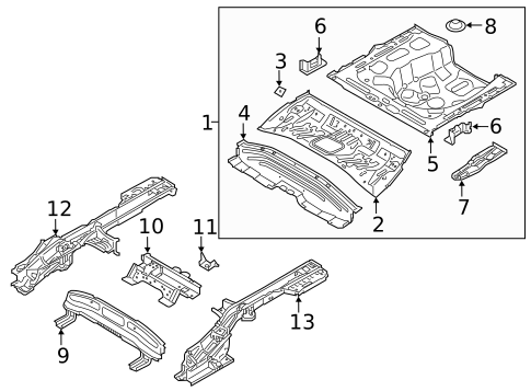 Rear Floor & Rails for 2020 Kia Rio #0