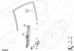 51357184745 - Vehicle Trim: Window Lifter without Motor, Rear Left for BMW: 525i, 525xi, 528i, 528xi, 530i, 530xi, 535i, 535xi, 545i, 550i, M5 Image image