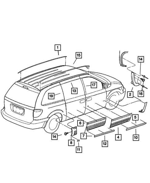 Moldings and Ornamentation for 2003 Dodge Caravan #0