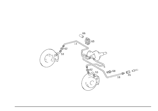 107420922864 - : Brake Line for Mercedes-Benz: 200, 200D, 300D, 300E, 350SL, 380SL, 380SLC, 400SE, 400SEL, 450SL, 450SLC, 500E, 500SEC, 500SEL, 600SEL, S420 Image