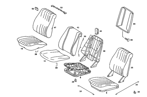 Front Seat, Luggage Net, and Headrest for 1989 Mercedes-Benz 190D #2