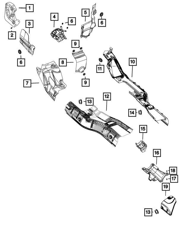 55399273AE - Exhaust: Brake &amp; Fuel Line Shield for Mopar Image