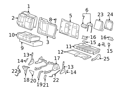 Rear Seat Components for 2012 Cadillac Escalade EXT #0
