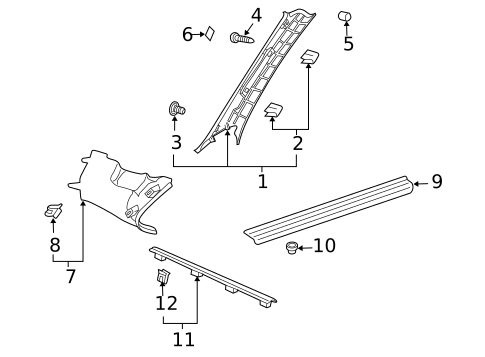 Interior Trim - Pillars for 2008 Saab 9-3 #2