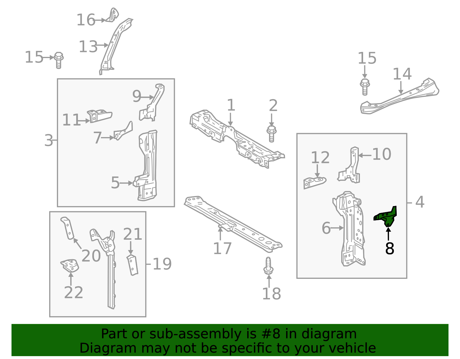 53188-F4010 - Radiator Support Side Panel Bracket 2018-2022 Toyota C-HR ...