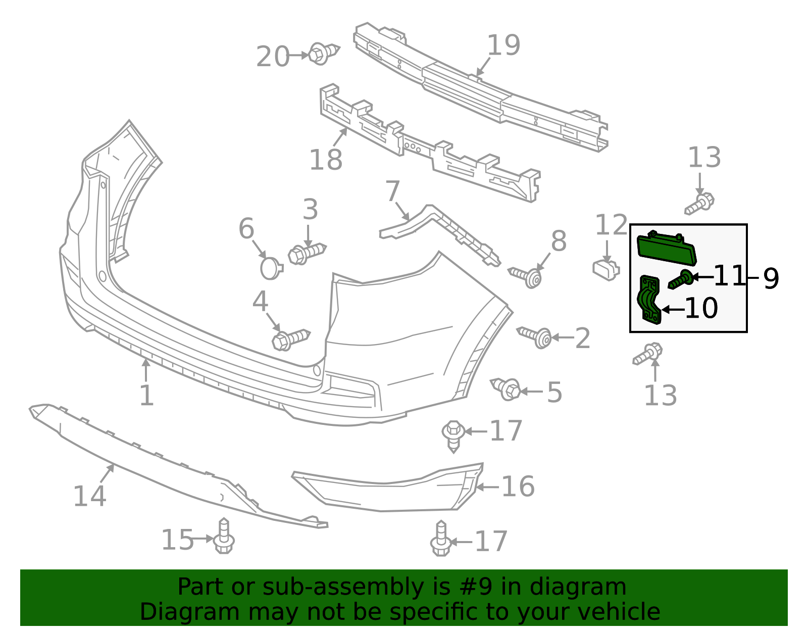33505-T1W-A01 - Reflector 2015-2016 Honda CR-V | Honda Parts Online