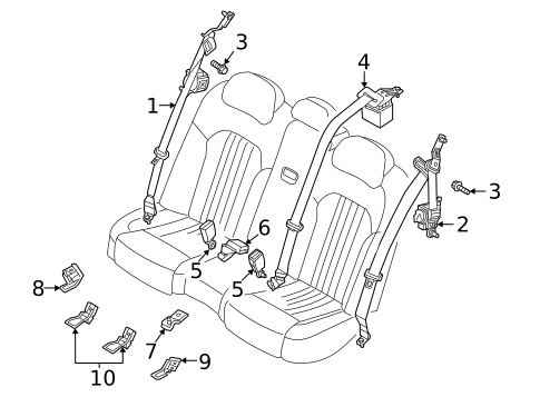 Rear Seat Belts for 2022 Genesis G90 #0