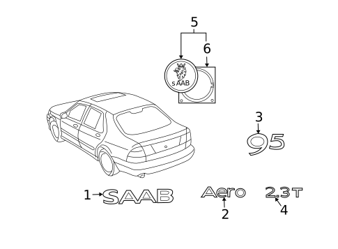 Exterior Trim - Trunk for 2007 Saab 9-5 #0