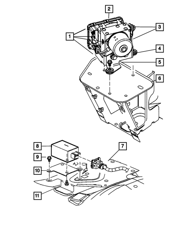 55176141AB - Service Brakes: Abs Control Unit Bracket for Mopar Image