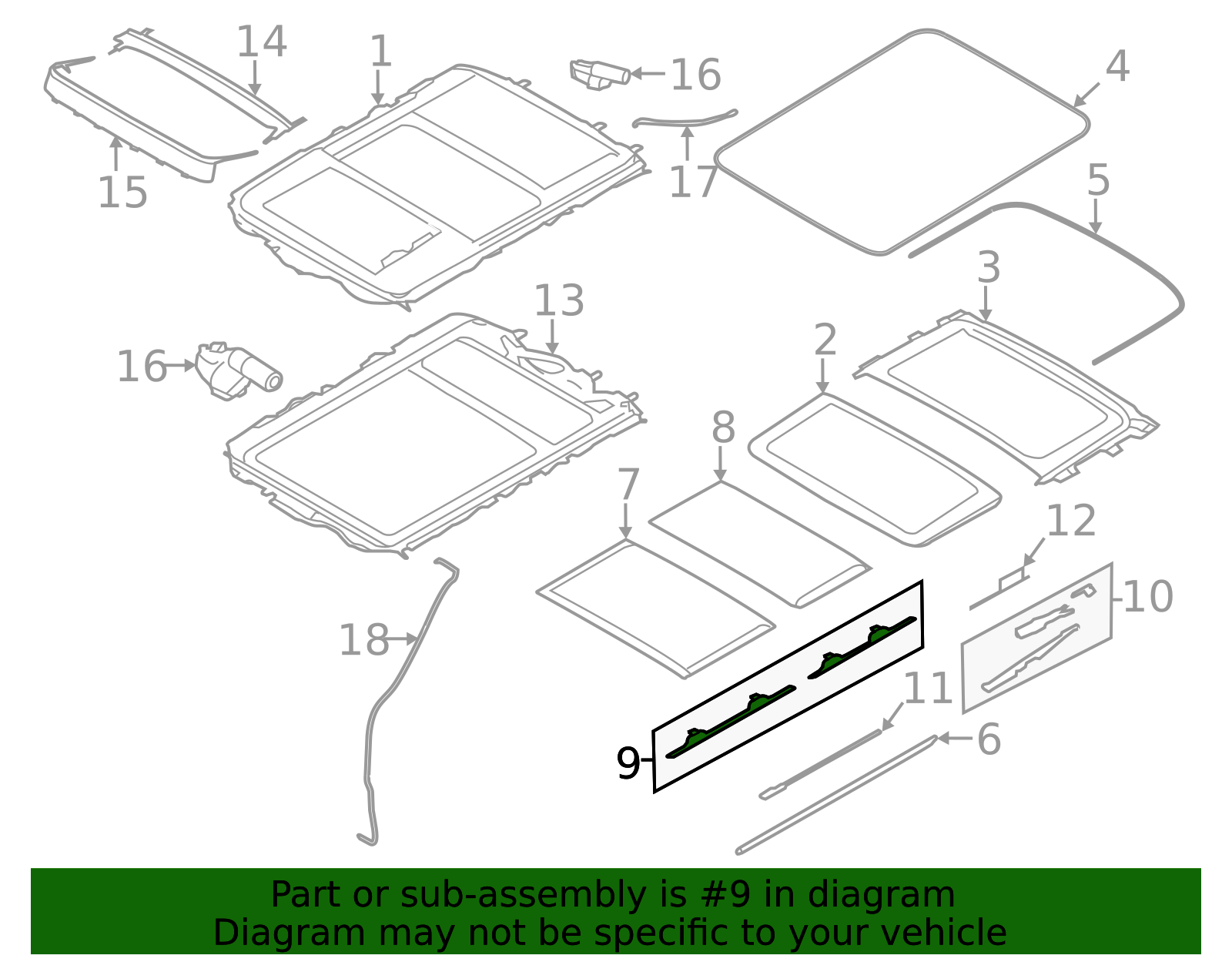 54102993888 - 2013-2015 BMW X1 Slide Rail (54-10-2-993-888) | BMW