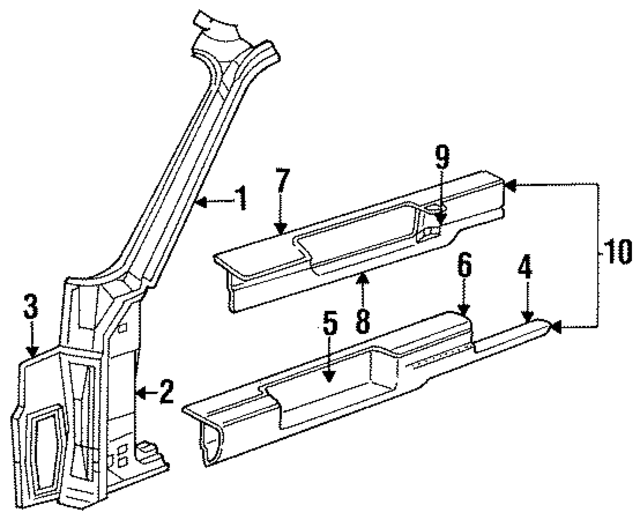4211650 - Body: Hinge Pillar for Mopar Image