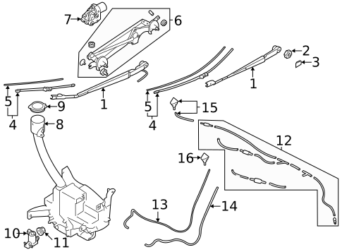 Wiper & Washer Components for 2024 Subaru Legacy #0