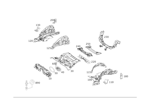 Rear-End Floor for 2008 Mercedes-Benz C350 #0