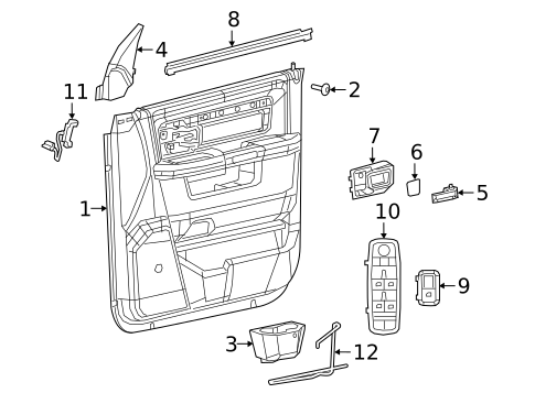 Interior Trim - Front Door for 2025 Ram 2500 #1