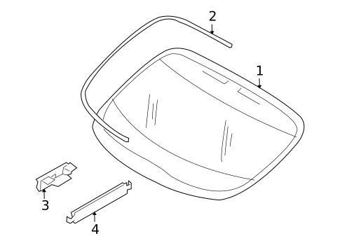 Glass & Hardware - Back for 2003 Jaguar XK8 #0