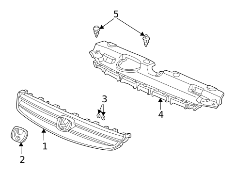 Grille & Components for 2005 Honda Civic #3
