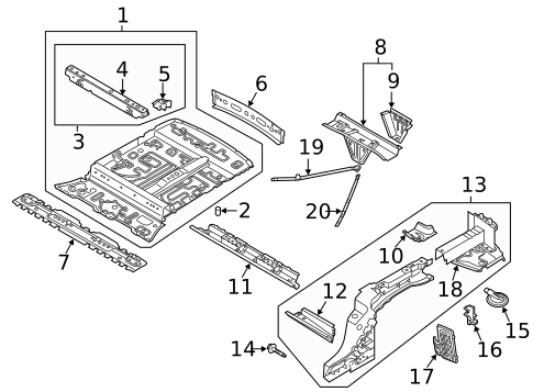 Rear Floor & Rails for 2020 Audi RS Q8 #0