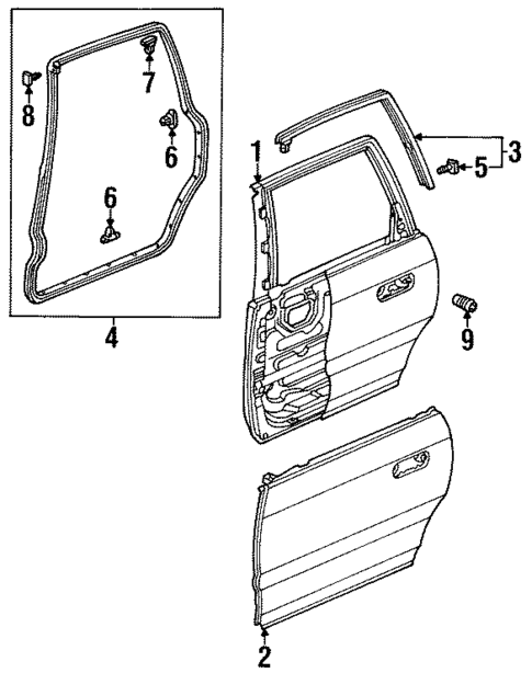 Door & Components for 1998 Isuzu Oasis #1