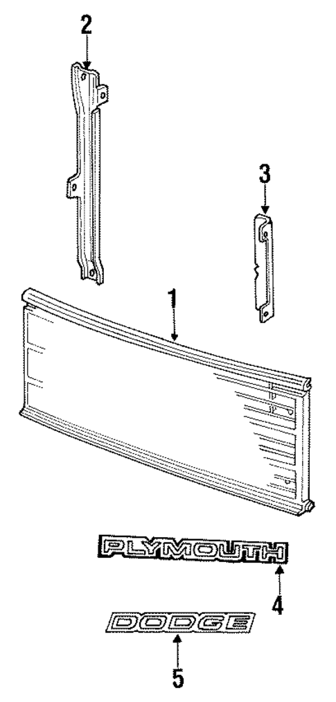 Grille & Components for 1990 Dodge Grand Caravan #0