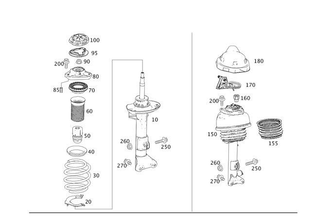 218323310064 - Springs, Suspension and Hydraulics: Shock-Absorber Strut for Mercedes-Benz Image image
