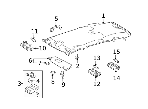 Interior Trim - Roof for 2010 Toyota Highlander #0
