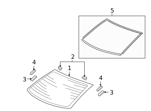 Glass & Hardware - Back for 2009 Honda Civic #0