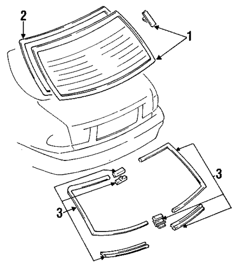 Glass & Hardware - Back for 1995 Mazda 626 #0