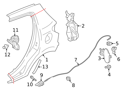 Quarter Panel & Components for 2014 Mitsubishi Mirage #0