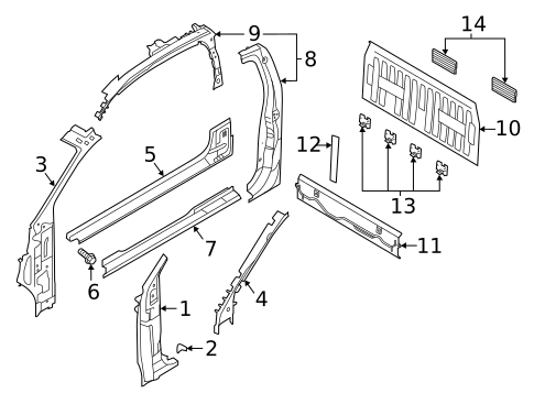 Hinge Pillar for 2020 Ford Ranger #0