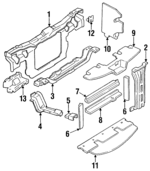 10233237 - Cooling System: Radiator Support for Chevrolet: Lumina APV | Oldsmobile: Silhouette | Pontiac: Trans Sport Image