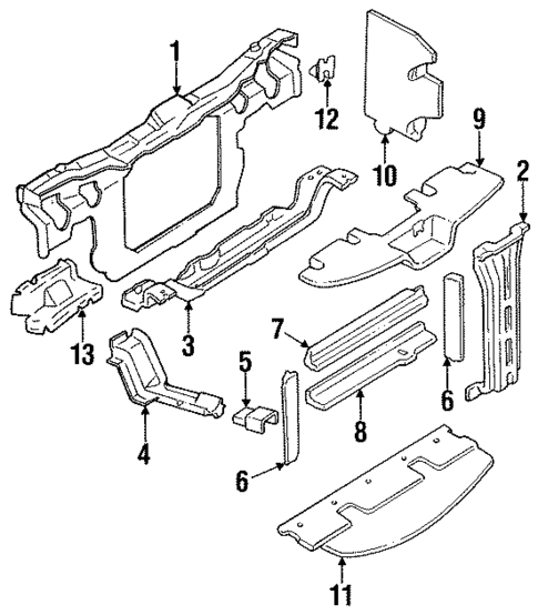Radiator Support for 1992 Pontiac Trans Sport #0