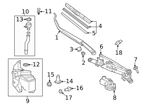 Wiper & Washer Components for 2025 Toyota Corolla Cross #0