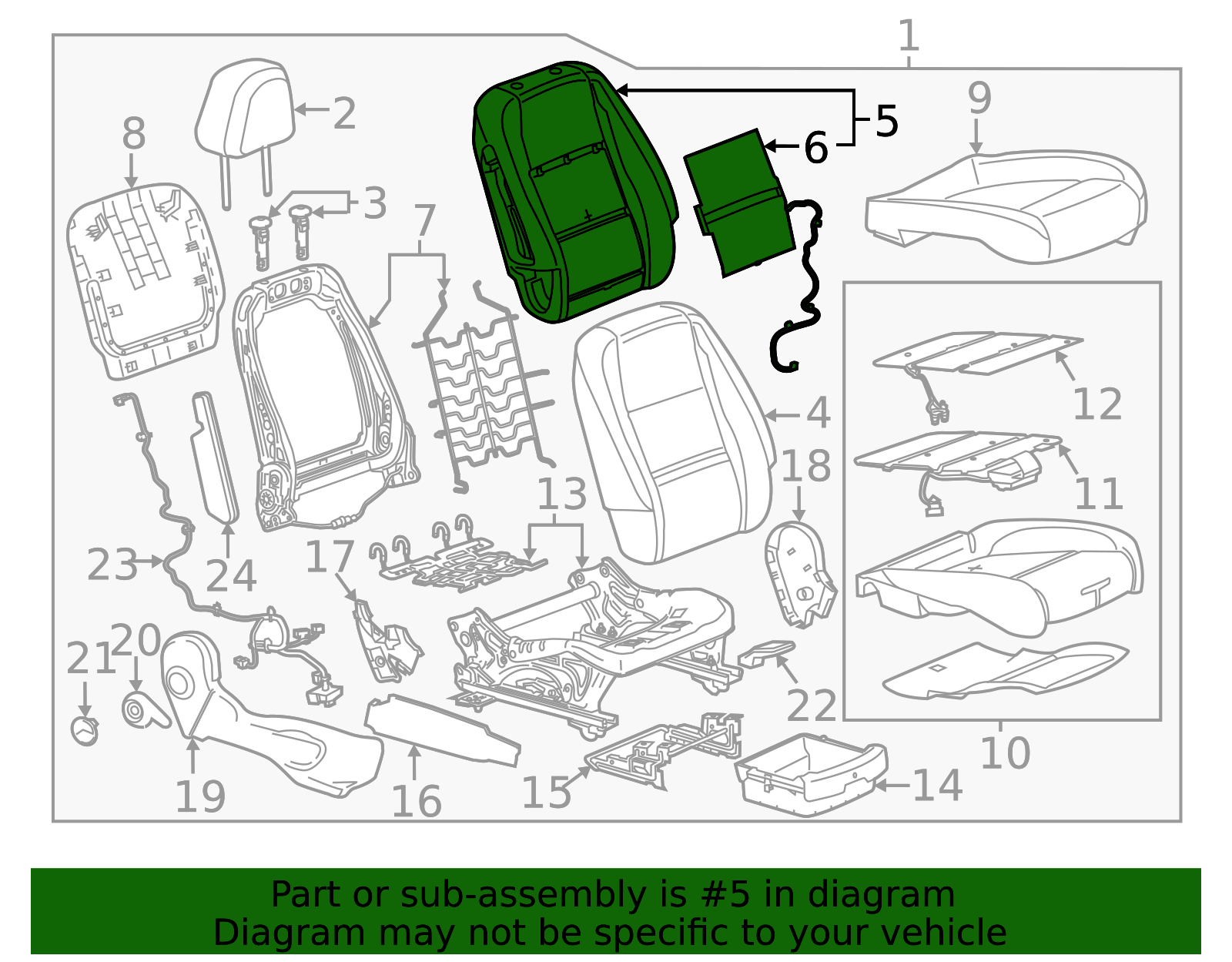 GM Parts | (95088166) - Passenger Side Front Seat Back Pad | GM Parts Store