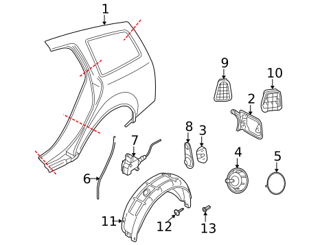 Quarter Panel & Components for 2007 Audi A4 Quattro #0