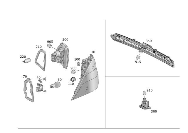 1669065601 - Electrical System: Rear Lamp Combination for Mercedes-Benz: GLE300d, GLE350, GLE400, GLE550e, GLE63 AMG, ML250, ML350, ML400, ML550, ML63 AMG Image image