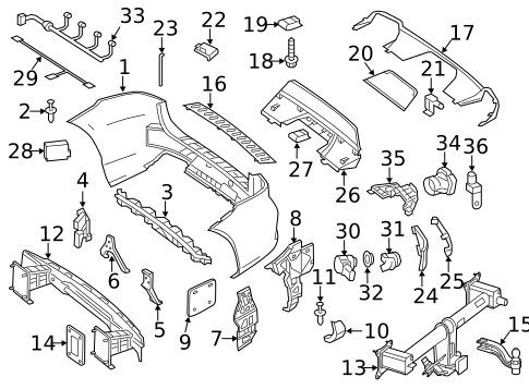 Bumper & Components - Rear for 2014 Mercedes-Benz ML63 AMG #0