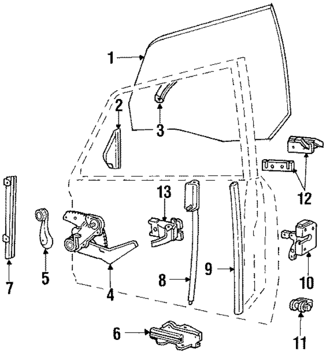 E1FZ7421411D - Body: Glass for Ford: Escort | Mercury: Lynx Image