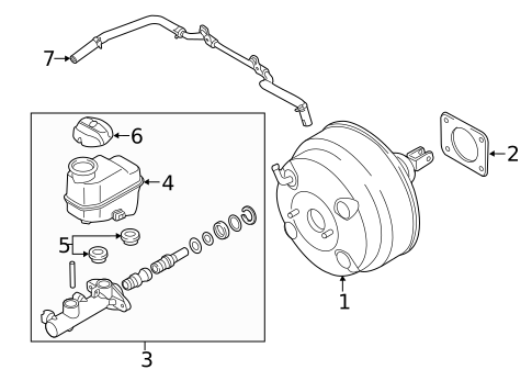 Master Cylinder - Components On Dash Panel for 2015 Kia K900 #0