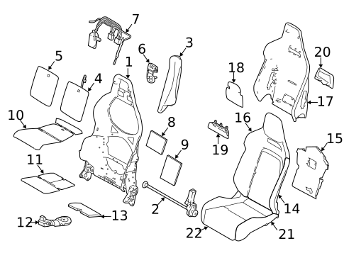 Front Seat Components for 2020 Jaguar F-Type #3