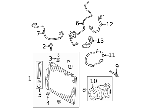 Condenser, Compressor & Lines for 2011 Toyota Tundra #0