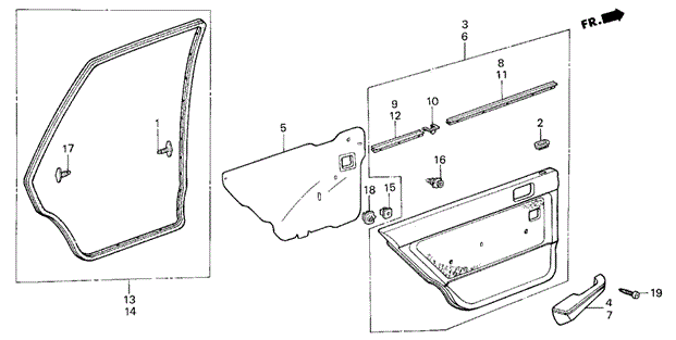 Rear Door Lining 4DR for 1987 Honda Civic #0