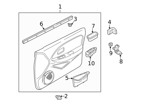 Interior Trim - Front Door for 2002 Kia Spectra #0