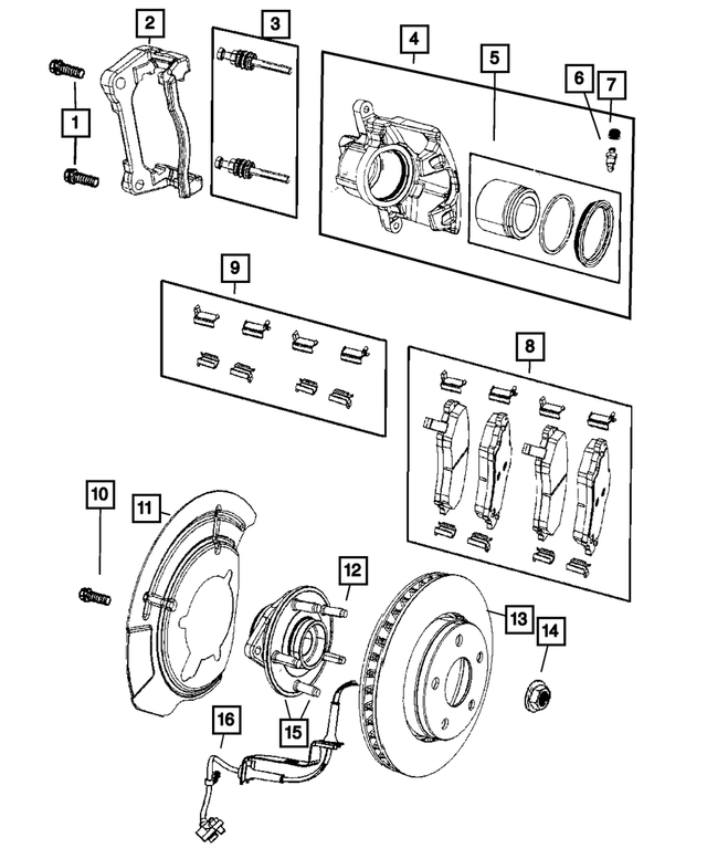 68044865AA - Brakes: Disc Brake Caliper Adapter, Right Or Left for Mopar Image